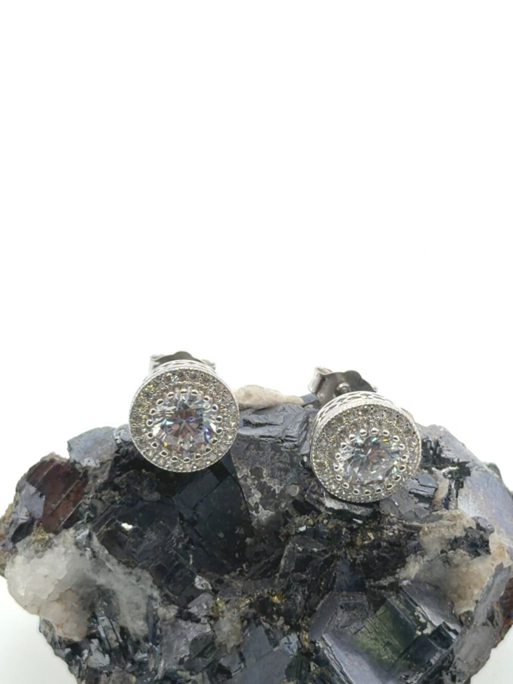 Sterling silver and cubic zirconia earrings